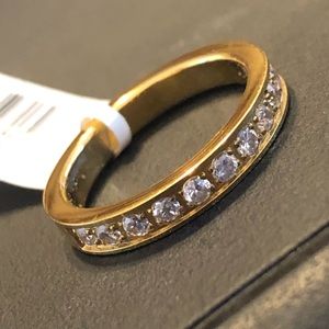 Blue Steel stainless steel ion plated cz band ring